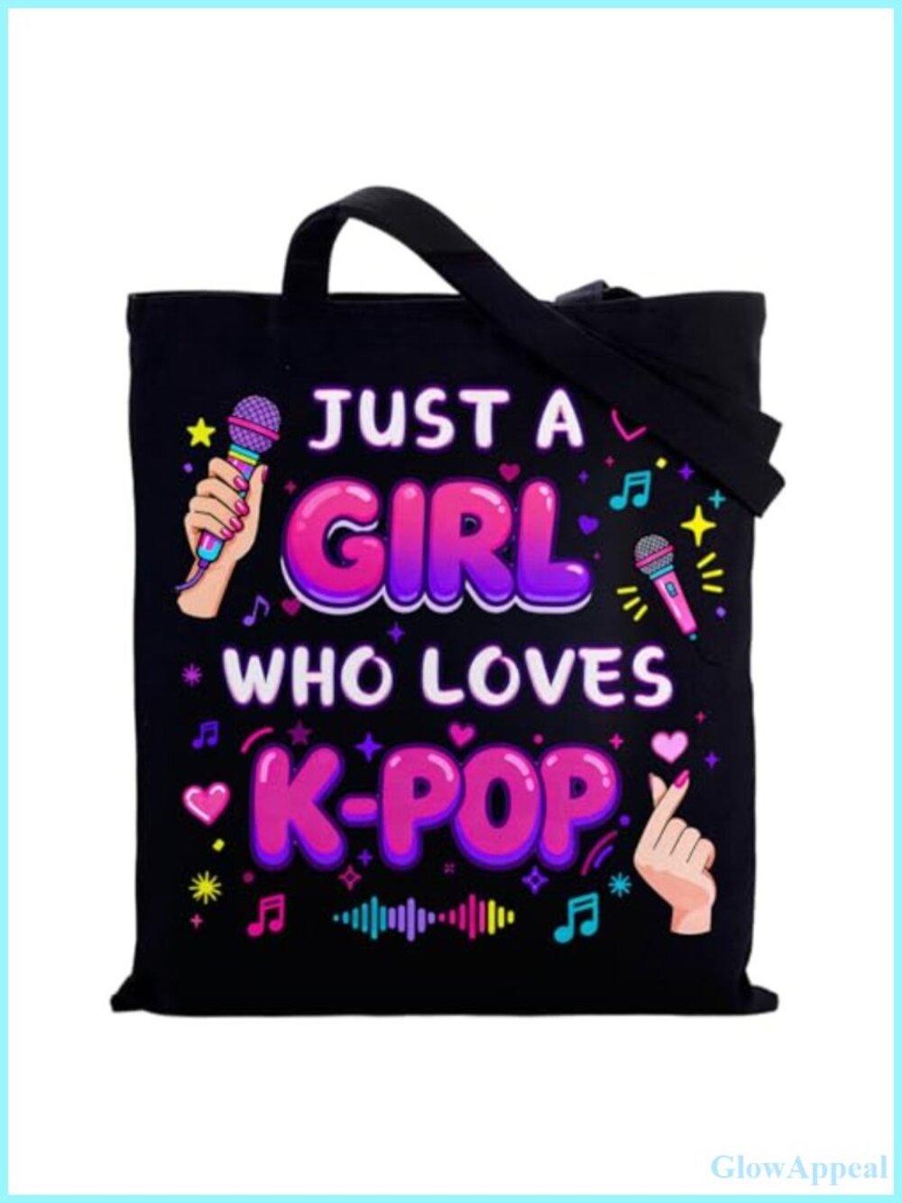 K-Pop Tote Bag Canvas Reusable Lightweight Cotton for Kpop Fans Girls